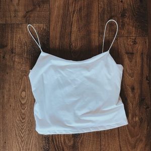white cropped tank